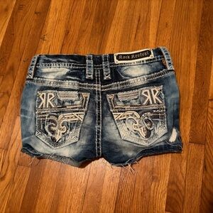 Rock Revival Distressed Blue Jean Shorts